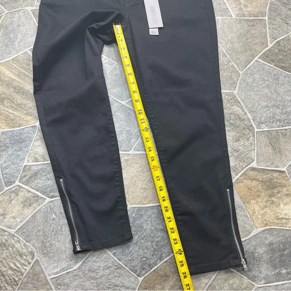 Jennifer Lopez Ankle Zip Skinny Mid Rise Black Tie Pants - Picture 12 of 15